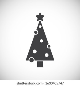Christmas tree icon on background for graphic and web design. Creative illustration concept symbol for web or mobile app.