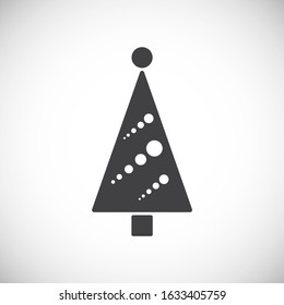 Christmas tree icon on background for graphic and web design. Creative illustration concept symbol for web or mobile app.