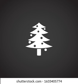 Christmas tree icon on background for graphic and web design. Creative illustration concept symbol for web or mobile app.