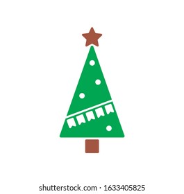 Christmas tree icon on background for graphic and web design. Creative illustration concept symbol for web or mobile app.