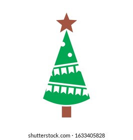 Christmas tree icon on background for graphic and web design. Creative illustration concept symbol for web or mobile app.