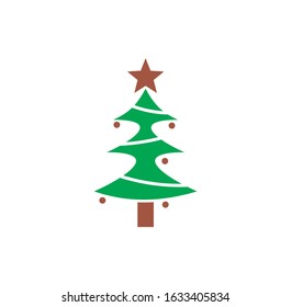 Christmas tree icon on background for graphic and web design. Creative illustration concept symbol for web or mobile app.