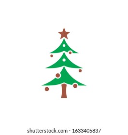 Christmas tree icon on background for graphic and web design. Creative illustration concept symbol for web or mobile app.