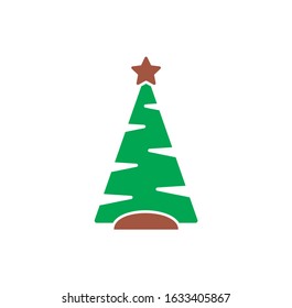 Christmas tree icon on background for graphic and web design. Creative illustration concept symbol for web or mobile app.