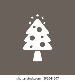 Christmas Tree Icon on Dark Gray Color. Eps-10.