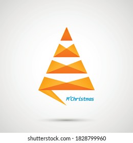 Icono de árbol de Navidad en un fondo simple