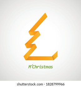 Christmas tree icon on a simple background