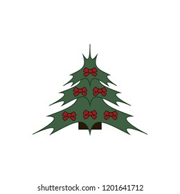 Christmas tree icon on white background.