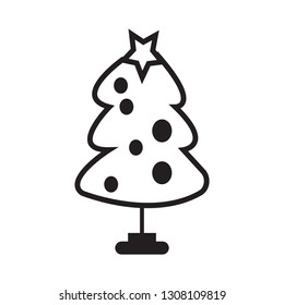 Christmas tree icon on white background