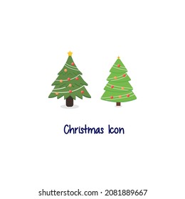 Christmas tree icon on white background flat vector image design.