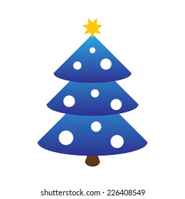 Christmas tree icon on white background. Vector illustration.
