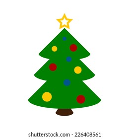 Christmas tree icon on white background. Vector illustration.