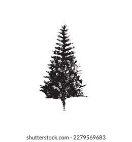 Christmas tree icon on white background without decoration. 