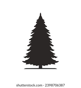 Christmas tree icon on white background. Vector graphics