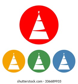 Christmas Tree icon on the white background. Vector illustration.