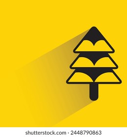 Christmas tree icon on yellow background