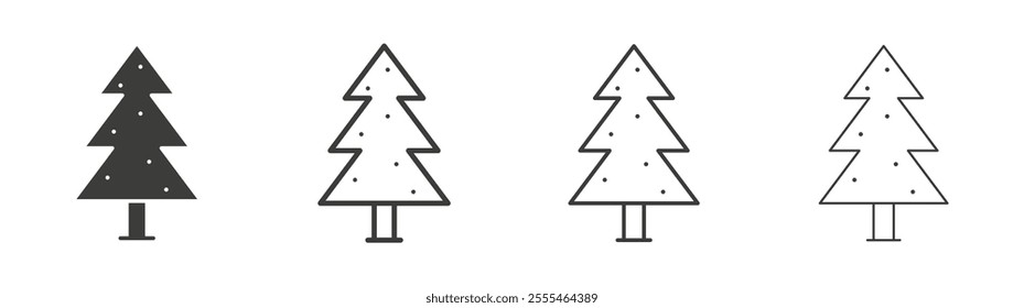 Christmas tree icon pack. vector illustration