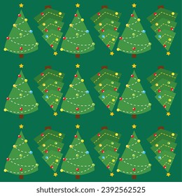 Christmas tree icon Pattern background Vector illustration