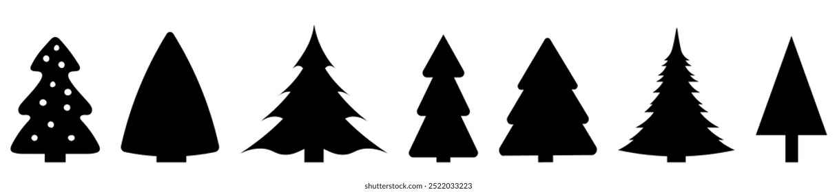  Christmas tree icon or Pine icon .Vector