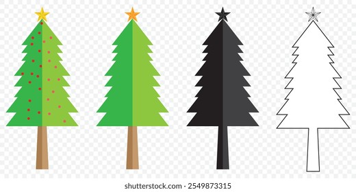 Christmas tree icon or Pine icon .Vector. eps 10.