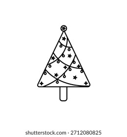 El icono del árbol de Navidad representa un árbol de hoja perenne decorado, que es un símbolo universal de la celebración de Navidad.