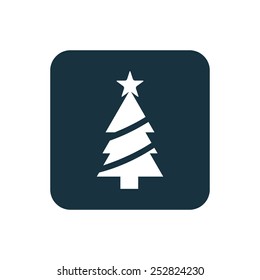 Christmas tree icon Rounded squares button, on white background 