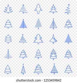 Christmas Tree Icon set. 25 Vector Icons Pack