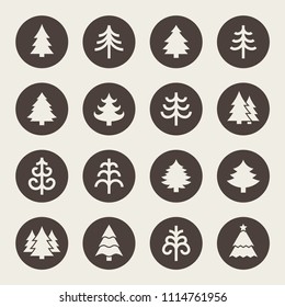 Christmas tree icon set