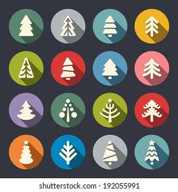 Christmas tree icon set