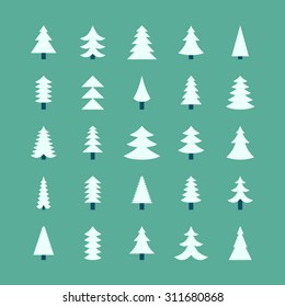 Christmas tree icon set
