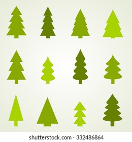 Christmas tree icon set