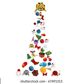 christmas tree icon set