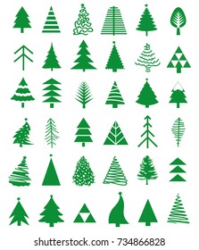 Christmas tree icon set