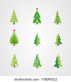 Christmas tree icon set