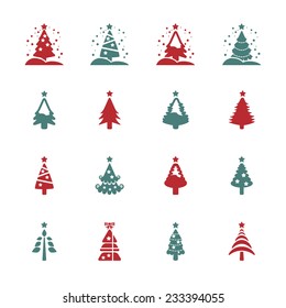 christmas tree icon set 3, vector eps10.