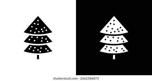 Ícone de árvore de Natal definido em estilo de glifo preto. silhueta coleção vetor ilustração.