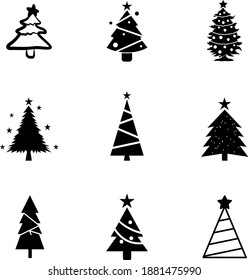 Weihnachtsbaum-Icon-Set-Kollektion.