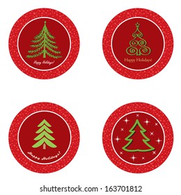 Christmas tree icon set. Fir vector collection.