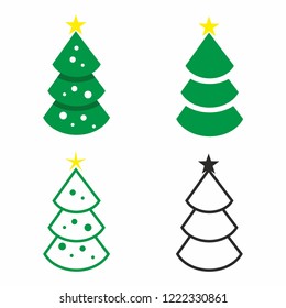 Christmas Tree Icon set vector