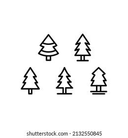 Christmas Tree Icon Set Vector Symbol Design Illustration