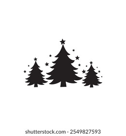 christmas tree icon set vector design isolated with white background