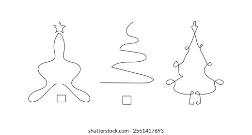 Christmas tree icon set - vector illustration