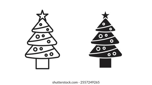 Christmas tree Icon set. vector illustration set