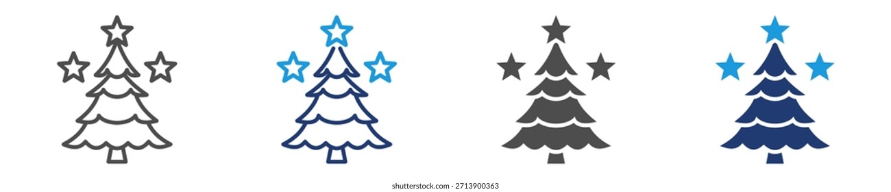 christmas tree icon sheet multiple style