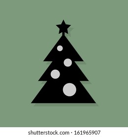 Christmas tree icon or sign, vector illustration