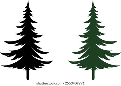 Christmas Tree icon Silhouette Vector Set