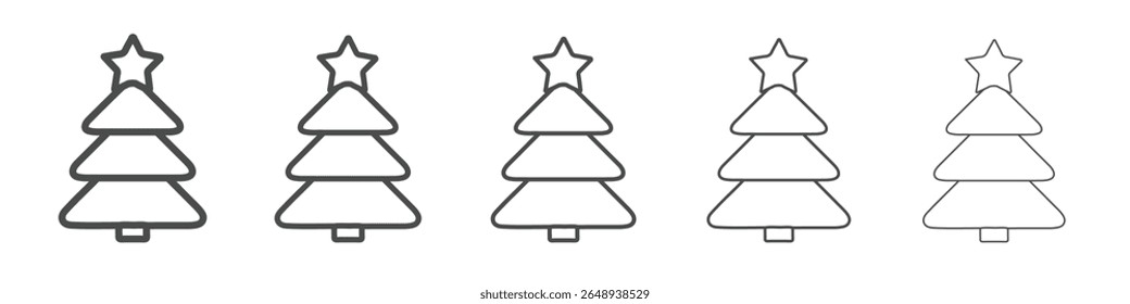 Icono de árbol de navidad simple signo de Vector aislado