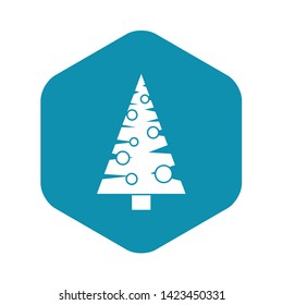 Christmas tree icon in simple style on a white background vector illustration