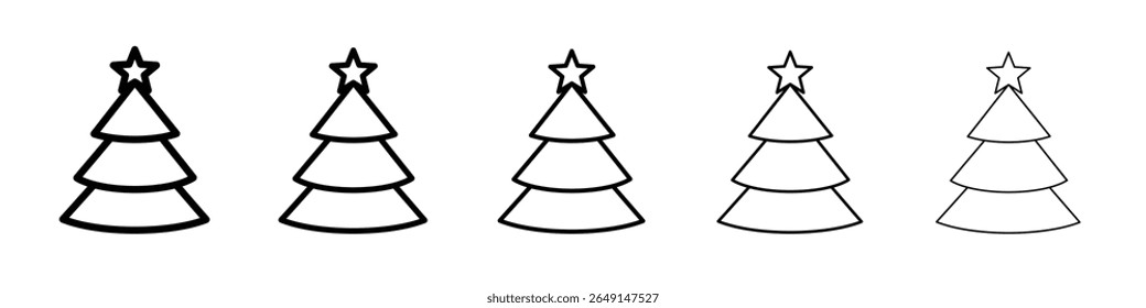 ícone de árvore de natal simples vetor esboço logotipo