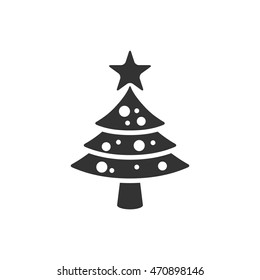 Christmas tree icon in single color.